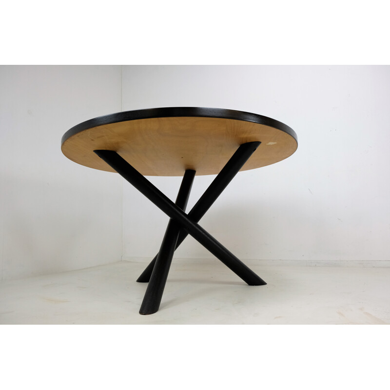 Vintage Round Tripod Dining Table by Martin Visser for 'T Spectrum - 1960s