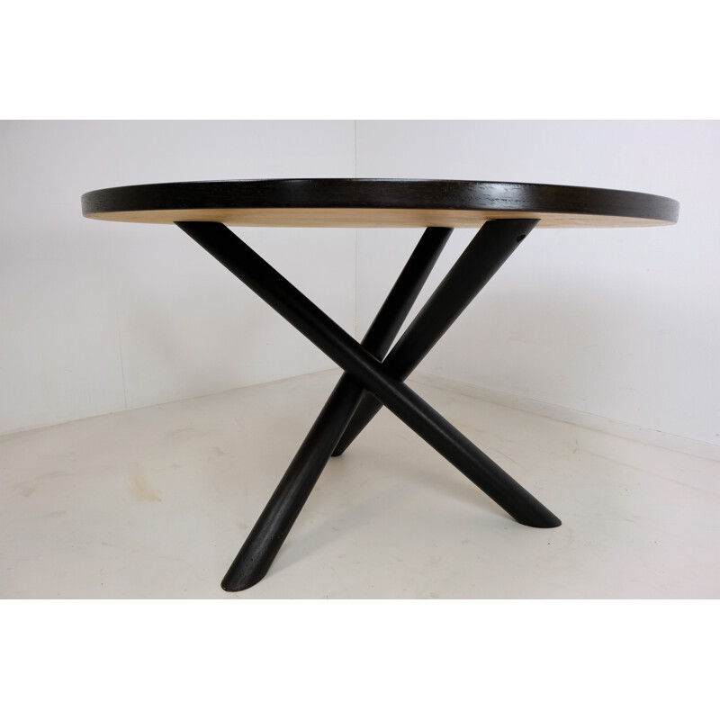 Vintage Round Tripod Dining Table by Martin Visser for 'T Spectrum - 1960s