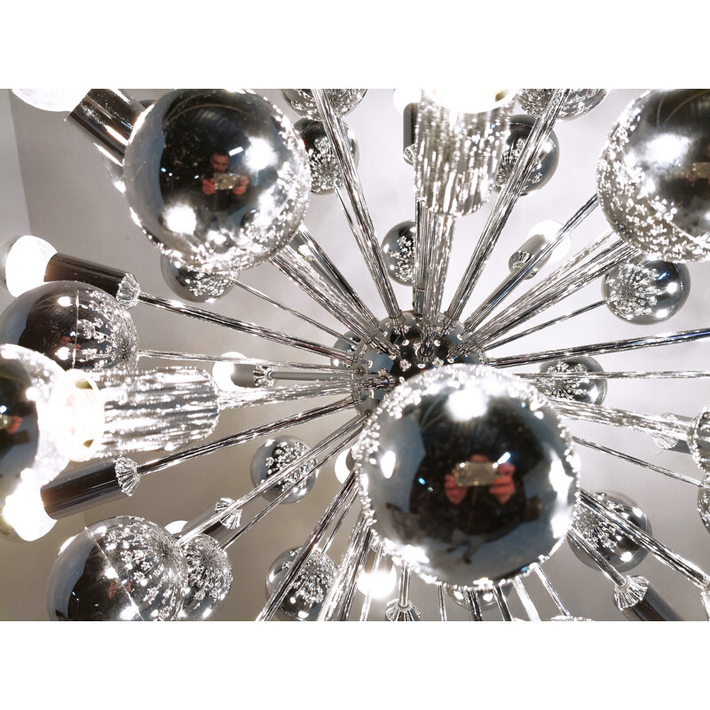 Large chrome Sputnik chandelier by Cosack - 1970s