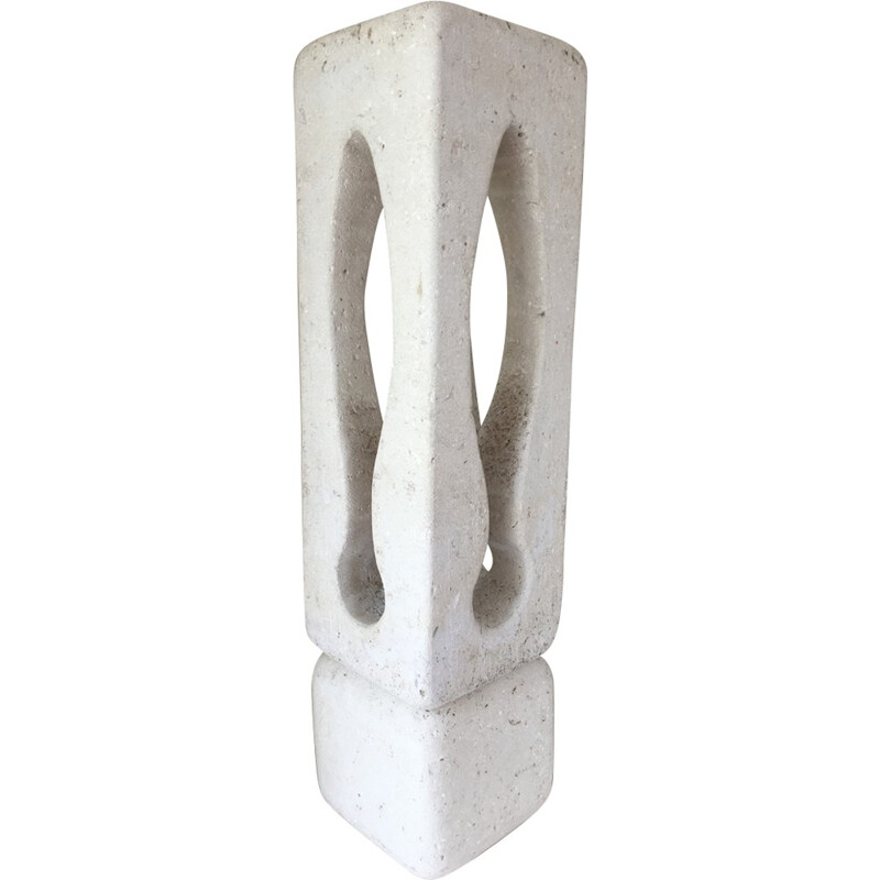 Lampe vintage en pierre sculptée - 1970