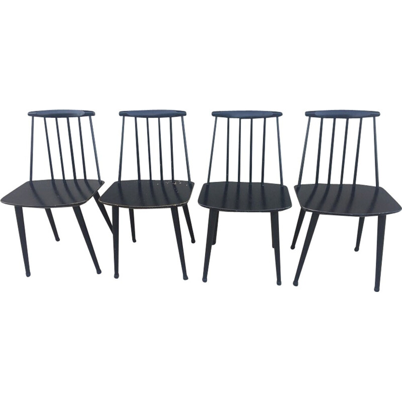 Set of 4 Mid-century Scandinavian chairs by Folke Palsson - 1960s