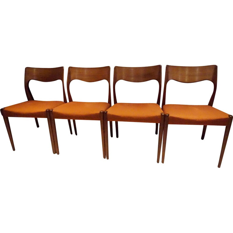 Set of 4 Scandinavian Rosewood Rio Chairs - 1960s