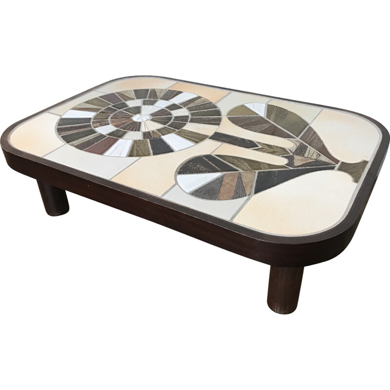 Vintage coffee table by Roger Capron - 1960s