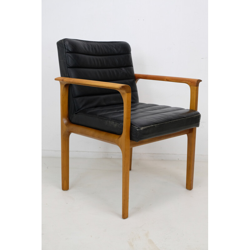 Vintage set of 2 leather armchairs by Lübke - 1960s