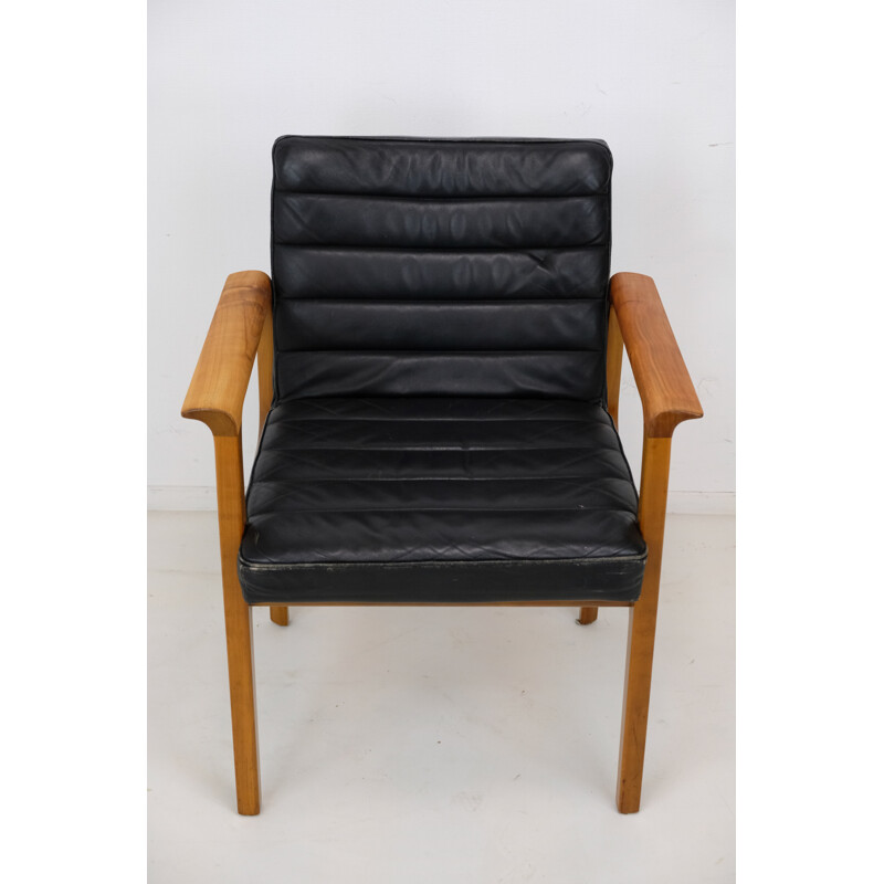 Paire de fauteuils vintage en cuir par Lübke - 1960