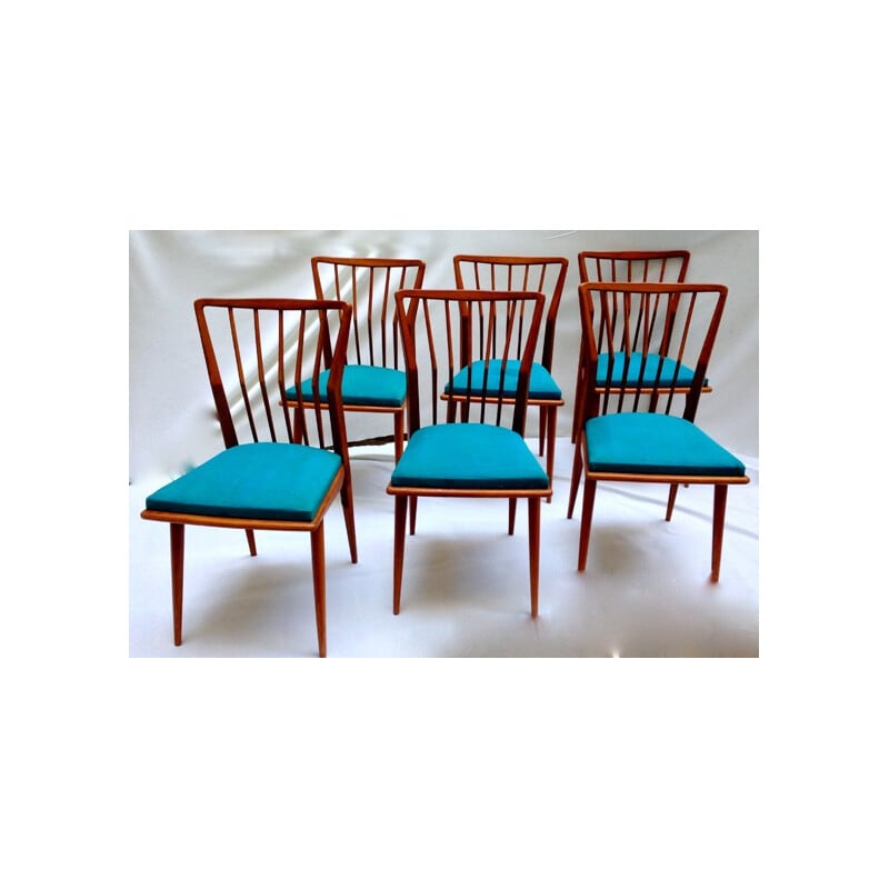 6 Vintage chairs in cherrywood - 1960s