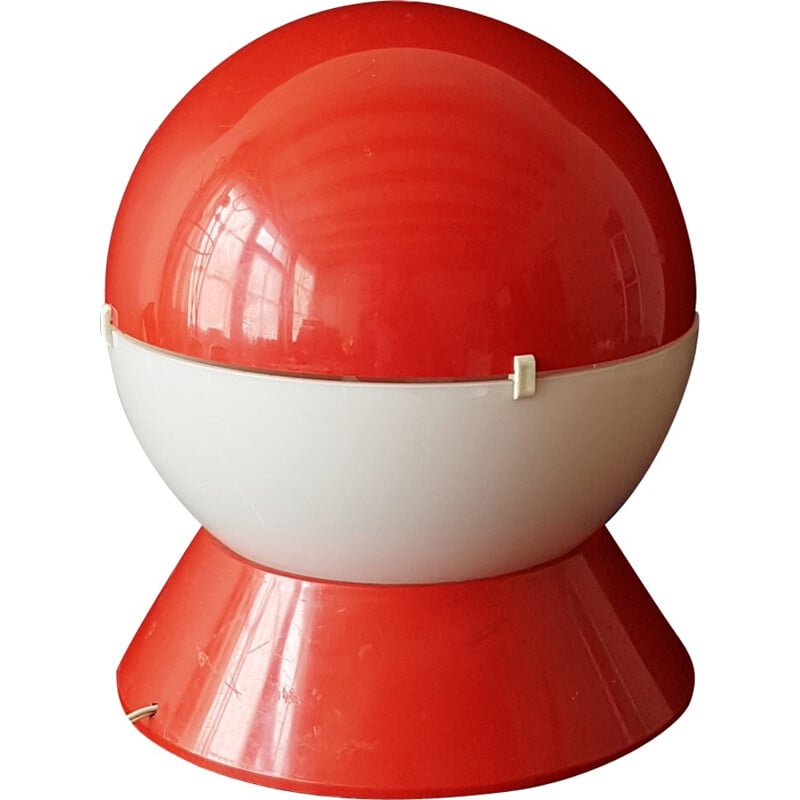 Vintage red and white space age lamp, 1970