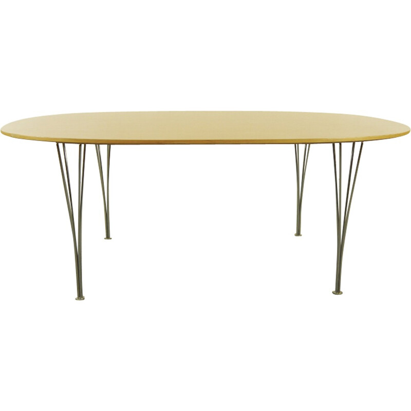 Vintage "Superellipse" dining Table by Piet Hein and Bruno Mathsson for Fritz Hansen - 1970s