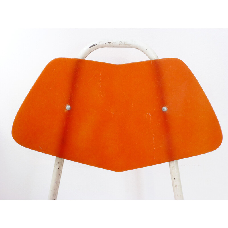 Vintage pair of fiberglass chairs & steel - 1950s