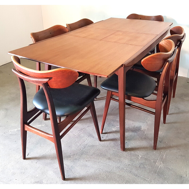 Vintage dining set by Louis van Teeffelen for WéBé - 1960s