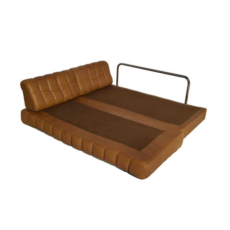 Vintage DS 85 cognac daybed by De Sede - 1970s