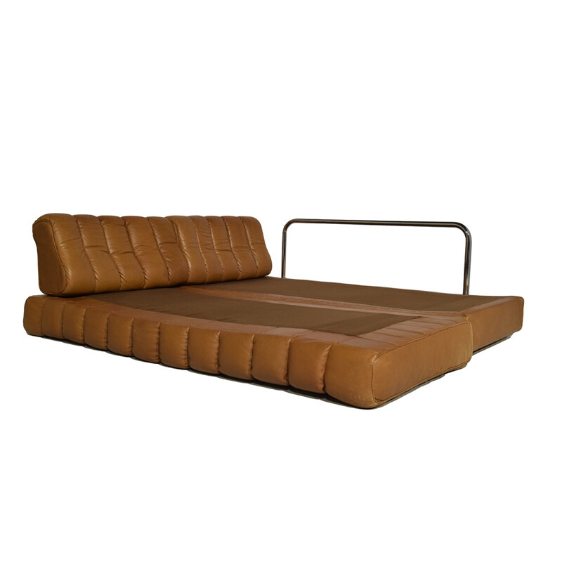 Vintage DS 85 cognac daybed by De Sede - 1970s