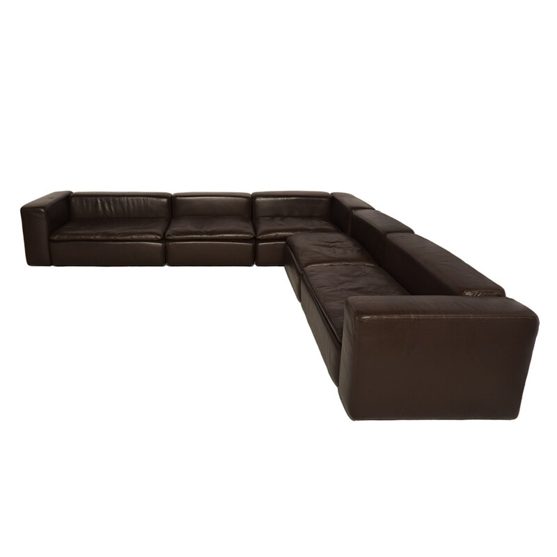 Vintage Modular Leather Sofa by Jan des Bouvrie for Gelderland - 1980s