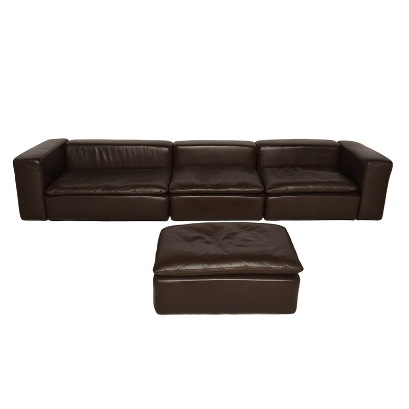 Vintage Modular Leather Sofa by Jan des Bouvrie for Gelderland - 1980s