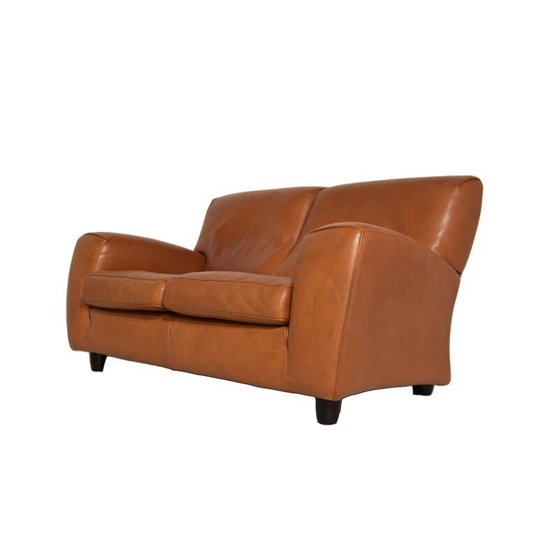 Mid-century Fatboy Two-Seater Leather Sofa from Molinari - 1980s