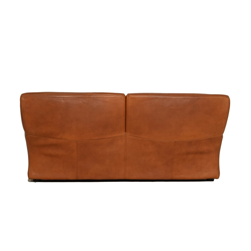 Mid-century Fatboy Natural Cognac Leather 2-Seater Sofa from Molinari - 1980s