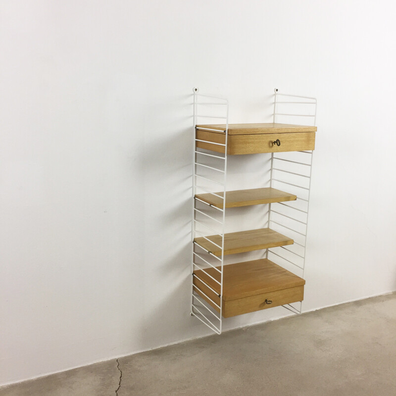 Mid-century Modular String Wall Unit in Ashwood by Nisse Strinning - 1970s