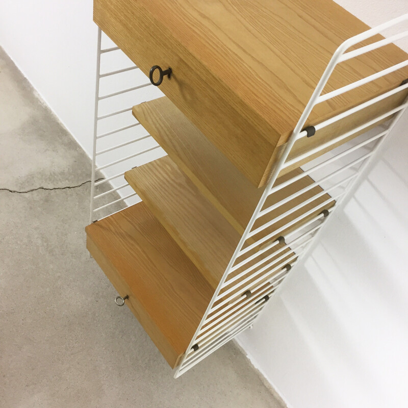 Mid-century Modular String Wall Unit in Ashwood by Nisse Strinning - 1970s
