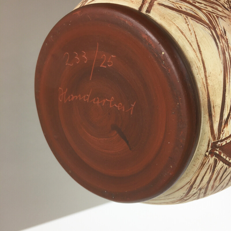 Vintage vaso de cerâmica da Sawa Cerâmica Sgraffito, Alemanha 1960