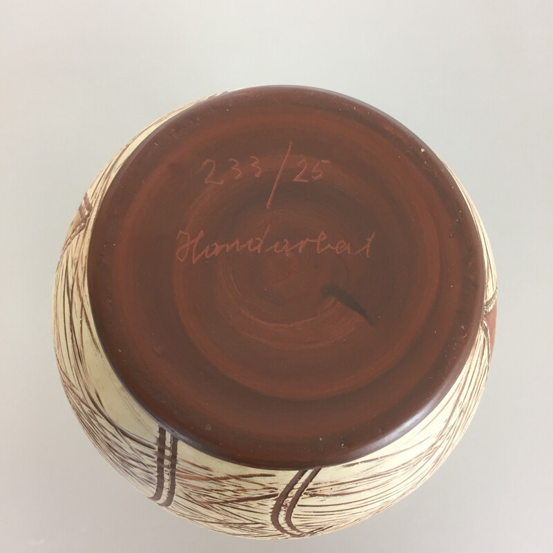 Jarrón de cerámica vintage de Sawa Ceramic Sgraffito, Alemania 1960