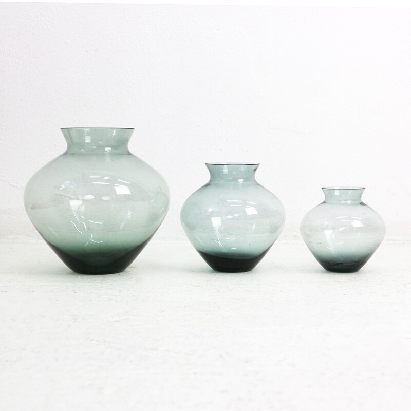 Mixed lot of smoked glass vases by Wilhelm Wagenfeld for WMF - 1950s