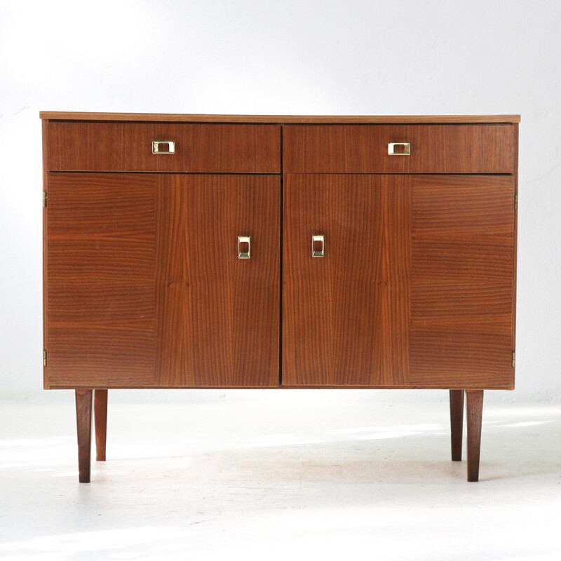 Vintage german shoe cabinet in walnut - 1960s