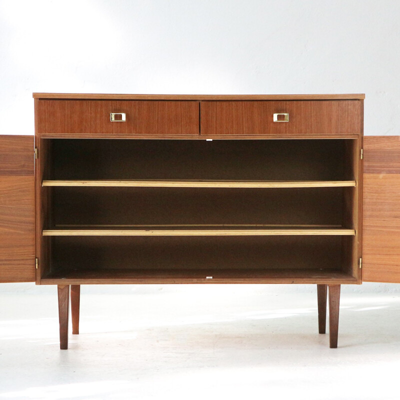 Vintage german shoe cabinet in walnut - 1960s