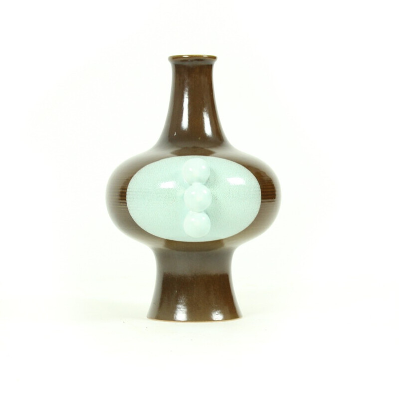 Vintage glass ceramic vase by Kravsko, 1960