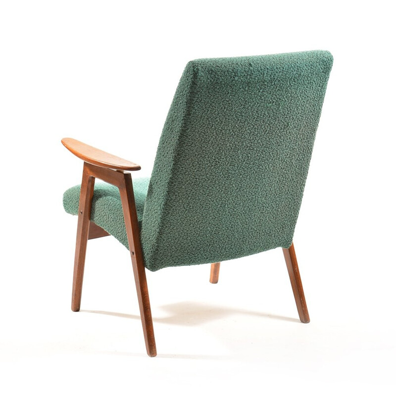 Green vintage Armchair by Ton - 1960s