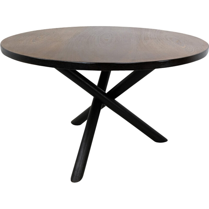 Vintage Round Tripod Dining Table by Martin Visser for 'T Spectrum - 1960s