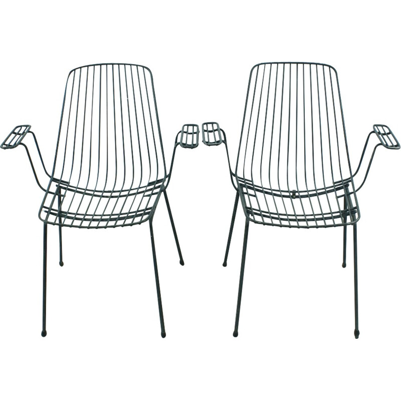 Ensemble de 2 chaises de jardin vintage - 1960