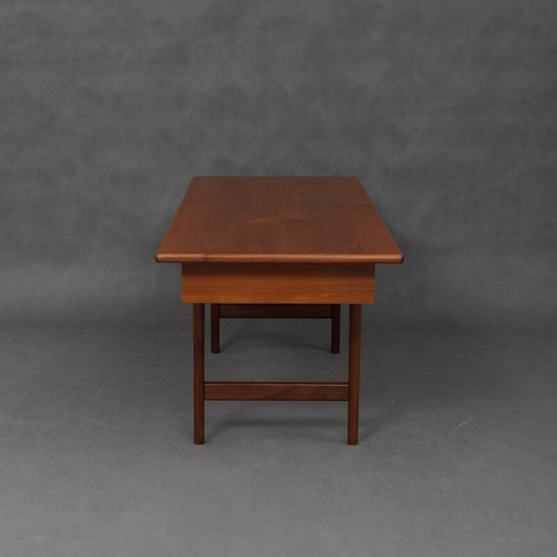 Vintage teak coffee table with a shelf - 1960s