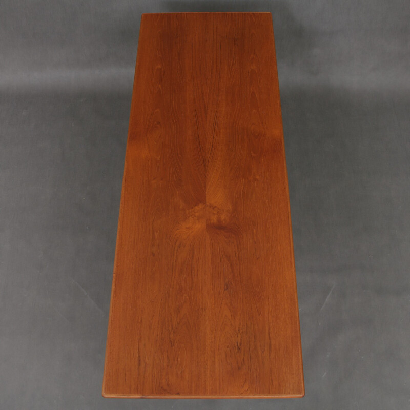 Vintage teak coffee table with a shelf - 1960s