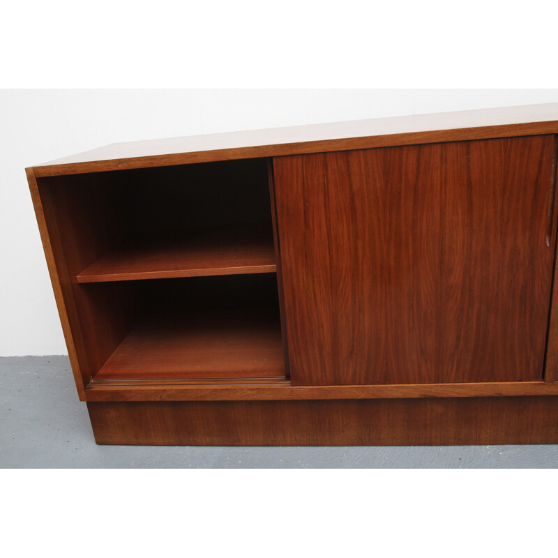 Vintage sideboard with sliding doors in walnut by Franz Ehrlich for Vereinigte Werkstätten - 1950