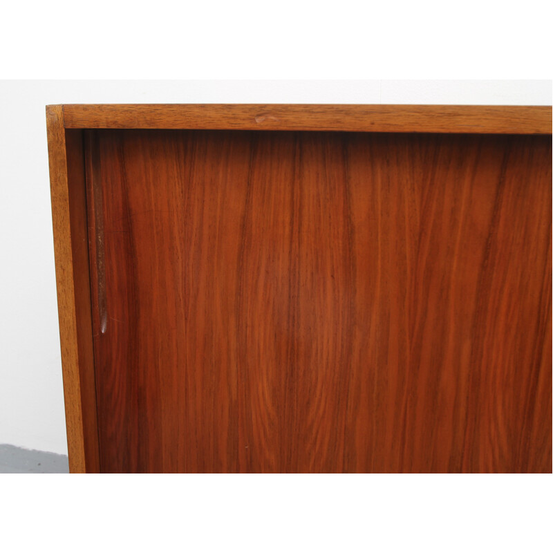 Vintage sideboard with sliding doors in walnut by Franz Ehrlich for Vereinigte Werkstätten - 1950