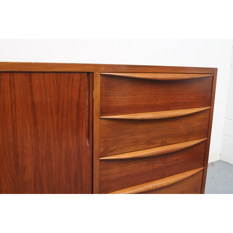 Vintage sideboard with sliding doors in walnut by Franz Ehrlich for Vereinigte Werkstätten - 1950