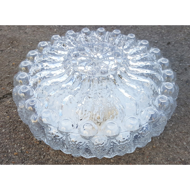 Large vintage ceiling lamp in glass -1960s