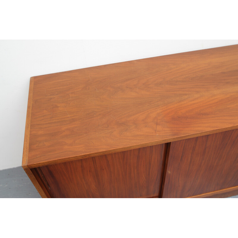 Vintage sideboard with sliding doors in walnut by Franz Ehrlich for Vereinigte Werkstätten - 1950