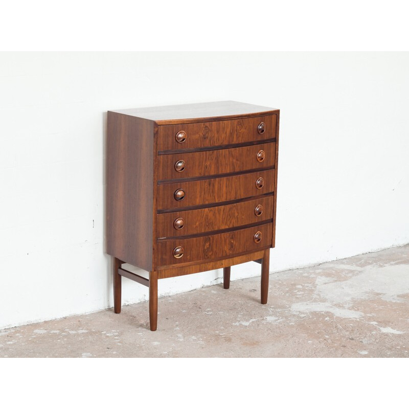 Petite commode à 5 tiroirs en palissandre par Kai Kristiansen - 1960