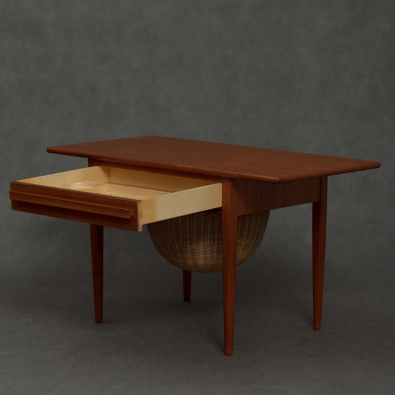 Vintage sewing table with extension by Johannes Andersen for CFC - 1960s