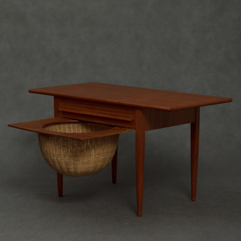 Vintage sewing table with extension by Johannes Andersen for CFC - 1960s