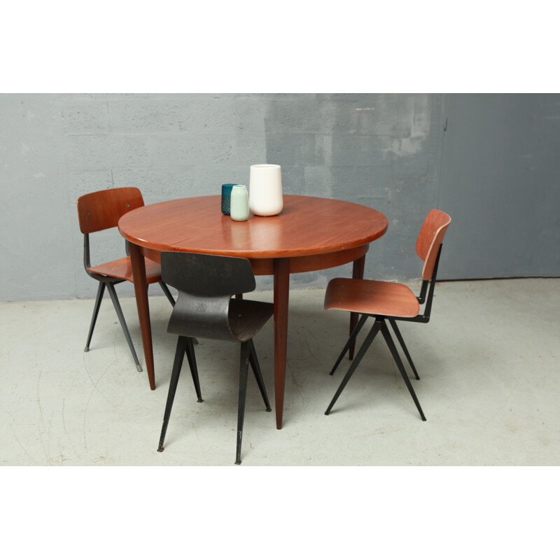 Table vintage scandinave ronde - 1960