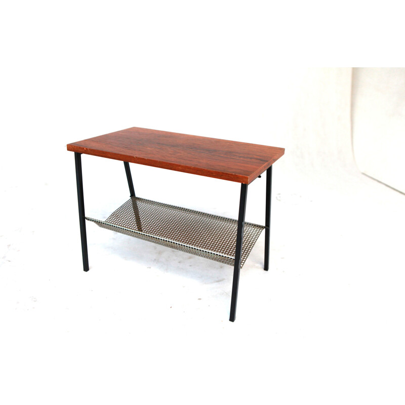 Vintage dutch side table with magazine rack - 1960s