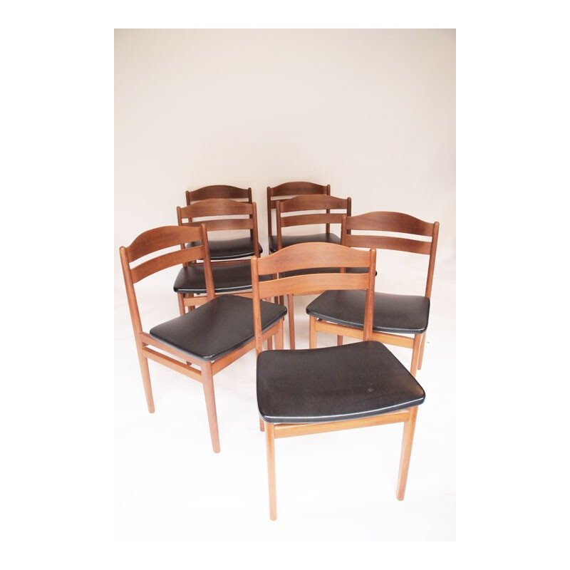 Set of 6 scandinavian vintage chairs - 1950s