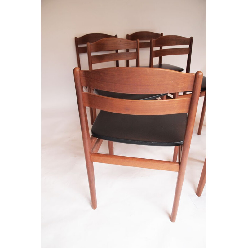 Lot de 6 chaises vintages scandinaves - 1950