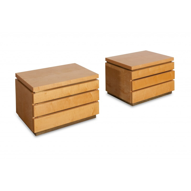 Pair of Bed Side Tables by Jean Claude Mahey  - 1980s