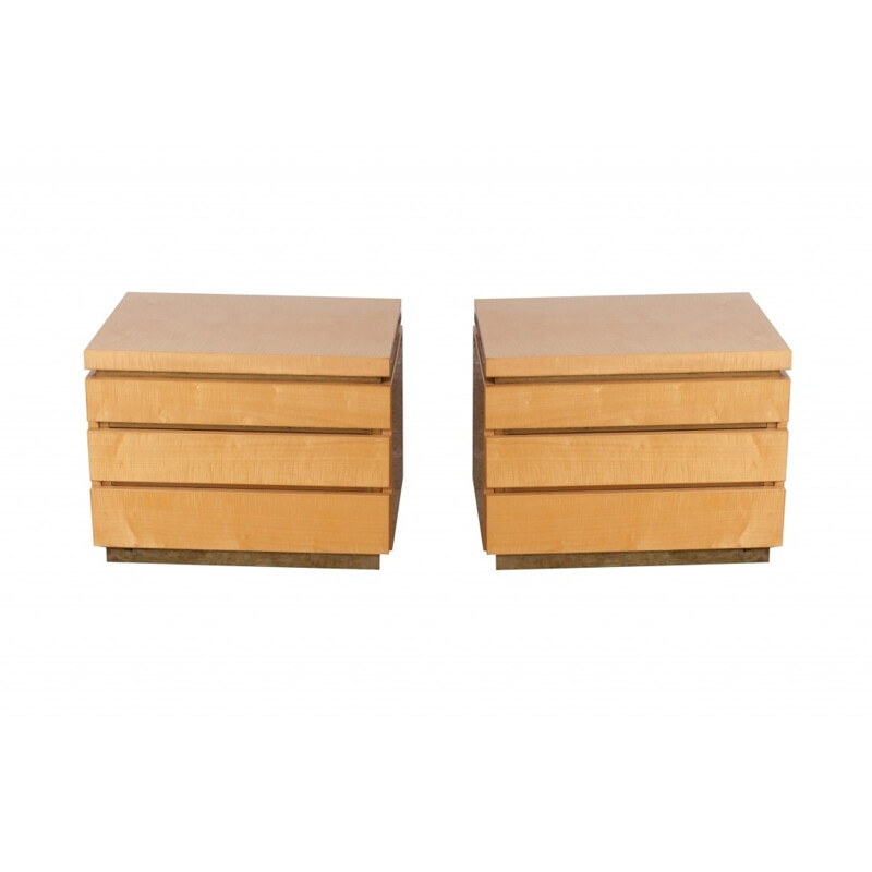 Pair of Bed Side Tables by Jean Claude Mahey  - 1980s