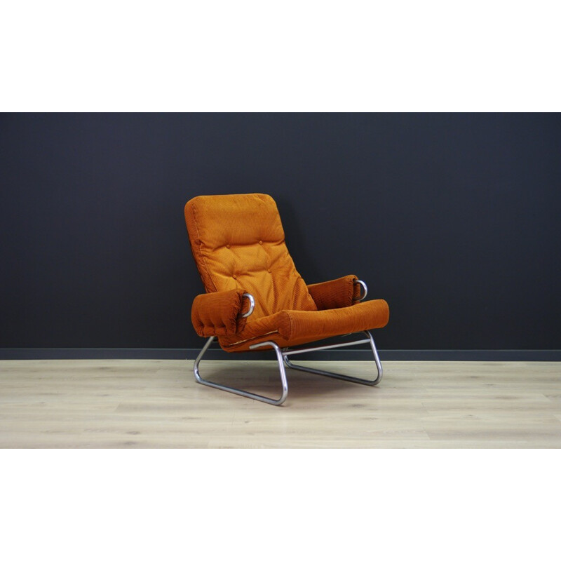 Fauteuil vintage danois en acier chromé - 1960