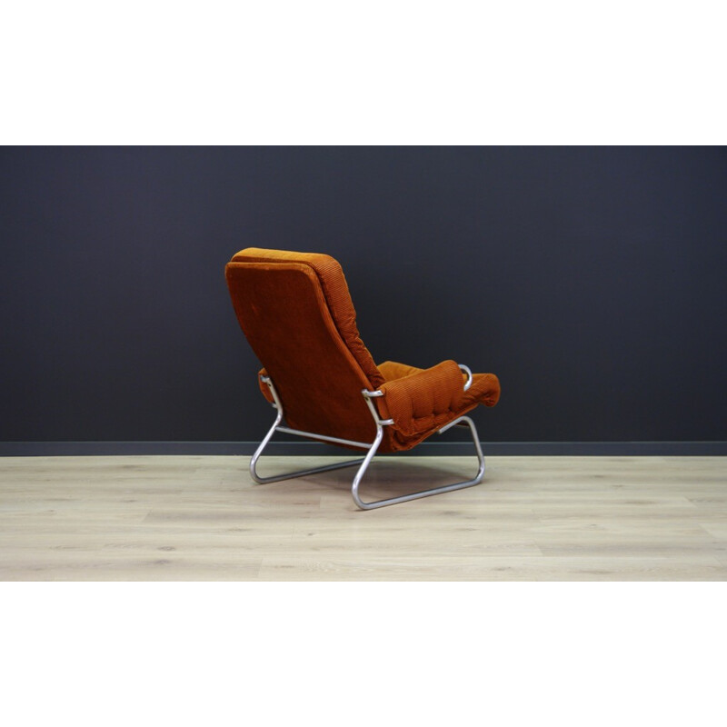 Fauteuil vintage danois en acier chromé - 1960