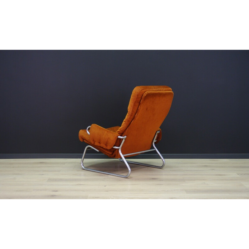 Vintage danish chromed steel chair - 1960s